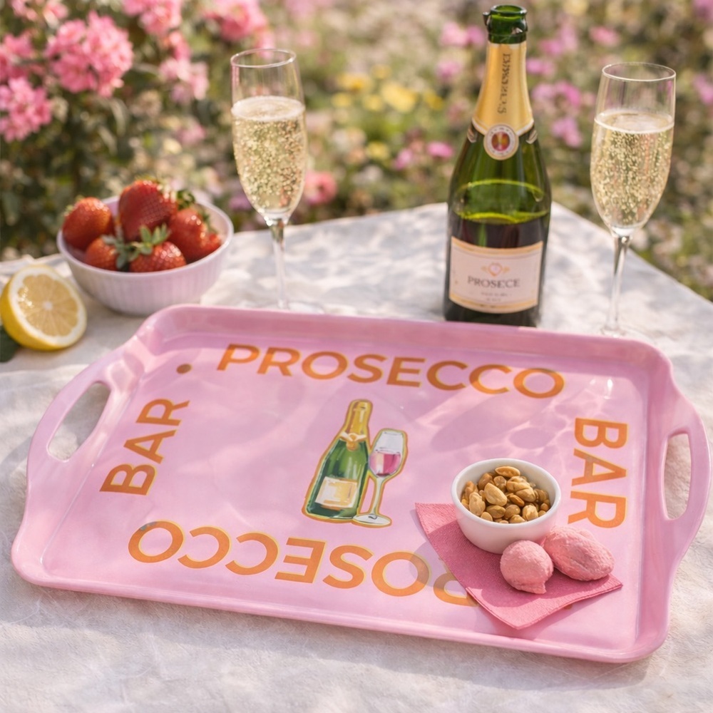 🥂🍾Pink Prosecco Bar Serving Tray🥂🎀 Bridal Shower Wedding Gift Bachelorette Host